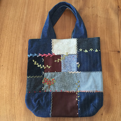 ミナペルホネン 生地使用 rosas パッチワークトート お散歩バッグ 製作