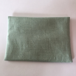 リボン刺繍のポケットティッシュケース グリーン 4枚目の画像