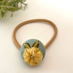 ゆきちゃん様☆コヤンイサムチョン☆大きめころりんポーチ　リボン刺繍キルト　リボン ゆきちゃん様☆コヤンイサムチョン☆大きめころりんポーチ