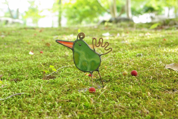 【一点物】都会の鳥さん グリーンエッグ　 1枚目の画像