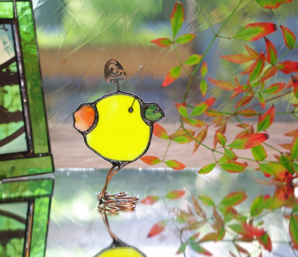 【一点物】都会の鳥さん⊹秋のファミリーバージョン「ジュニア」 4枚目の画像