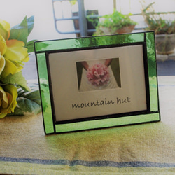 ビンテージ風ガラスを使ったフォトフレーム・ブルーラインの落ち着いた