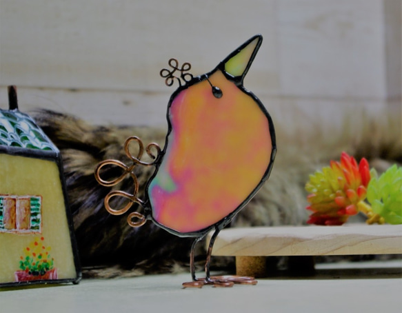 【一点物】都会の鳥さん＊ほっこり編秋から冬へ支度中,,,贈り物・おしゃれインテリア・小物雑貨 3枚目の画像