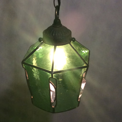 吊り下げ照明・ビンテージ調ステンドグラスランプ・ペンダントライト