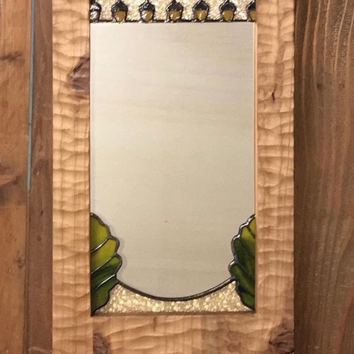 一点物】鏡 ミラー 木枠 昭和 レトロ ドレッサー・ミラー・鏡台 山小屋