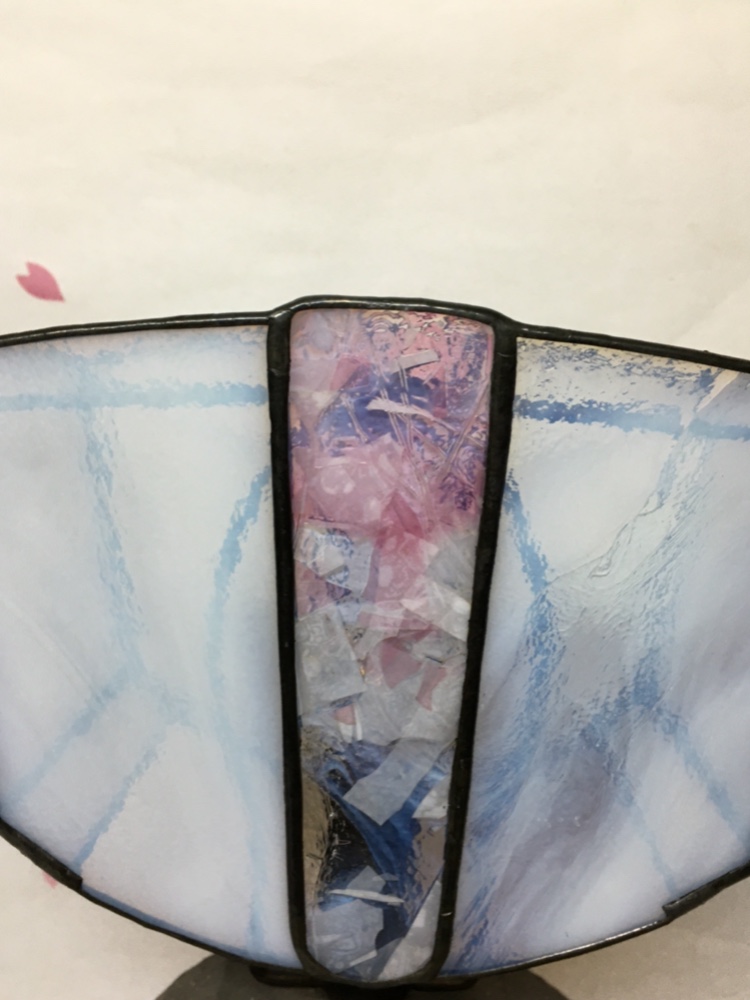 『春色』【一点物】陶器 コラボ ステンドグラス テーブルランプ