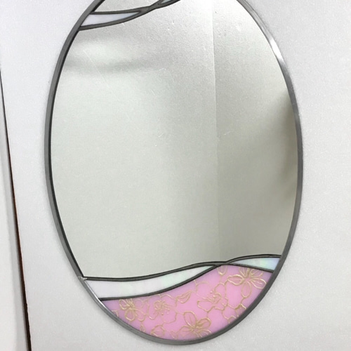 ミラートレイ 楕円形 メタル製ミラー 花模様 ミラートレイ 商品一覧【公式】Handleハンドル ミラートレイ