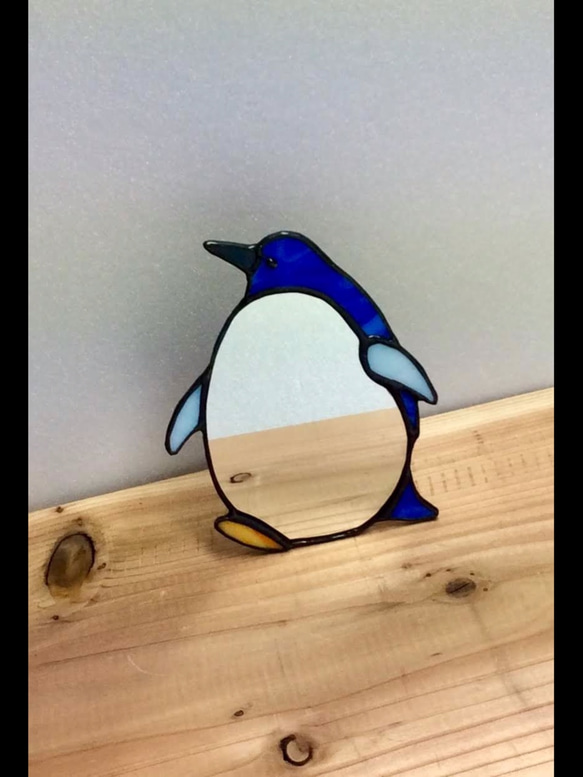 小さなペンギンのテーブルミラー 3枚目の画像