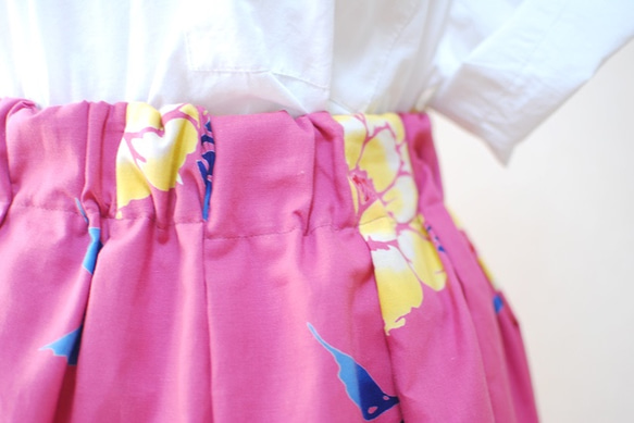 浴衣生地の大人なピンクのスカート 4枚目の画像