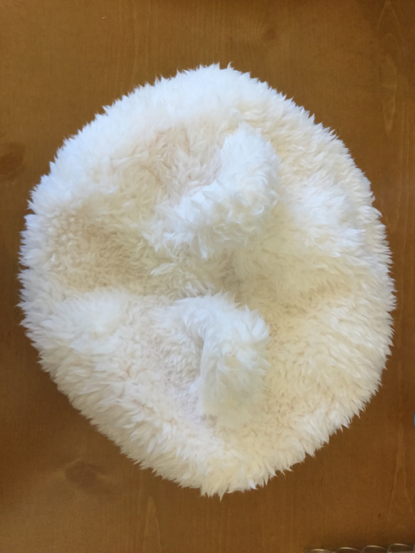 猫耳つきベレー帽（白） 4枚目の画像