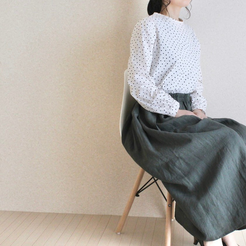 MAGALI 天日干しコットン 裾ギャザーパンツ　グレー　新品タグ付き CATEGORY bottom | MAGALI