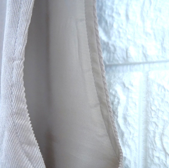【キュプラ裏地つきコーデュロイティアードジャンパースカート】【グレージュ】 ワンピース　サロペットスカート　 10枚目の画像