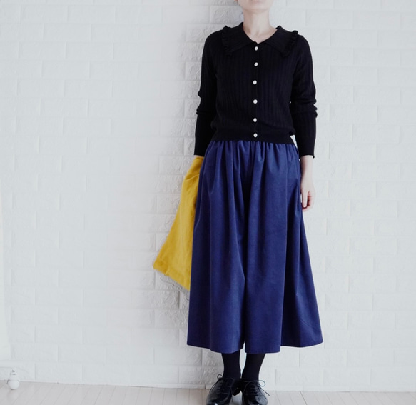 軽くてあったかい 春先まで着られる コーデュロイ ガウチョパンツ