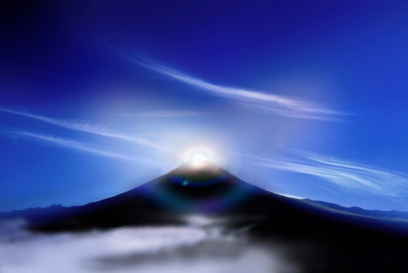 ダイヤモンド富士　写真画（写画）　ジーグレープリント　297mm × 420mm 1枚目の画像