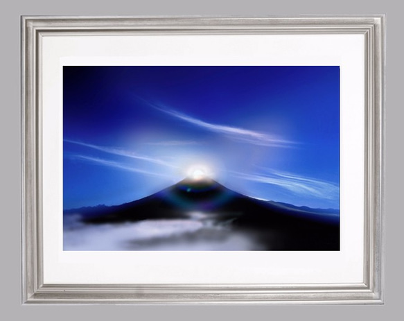 ダイヤモンド富士　写真画（写画）　ジーグレープリント　297mm × 420mm 2枚目の画像