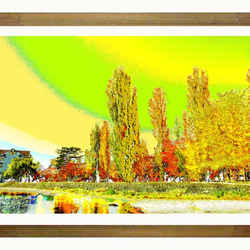 黄葉の街　サイズ297mm × 420mm（作品のみ） 2枚目の画像