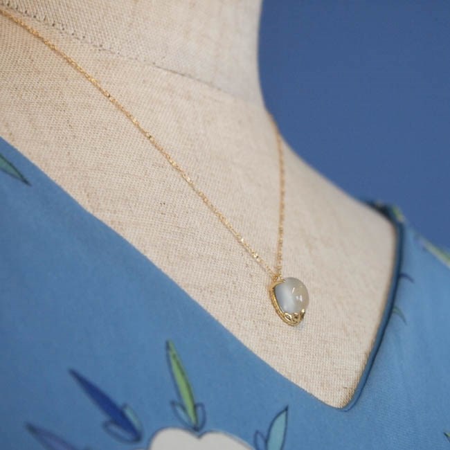 tiara K18 necklace (ﾑｰﾝｽﾄｰﾝ)【FN193】