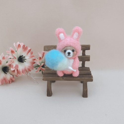 羊毛フェルト わたあめ大好きうさちゃん♡ 羊毛フェルト NJJ 通販