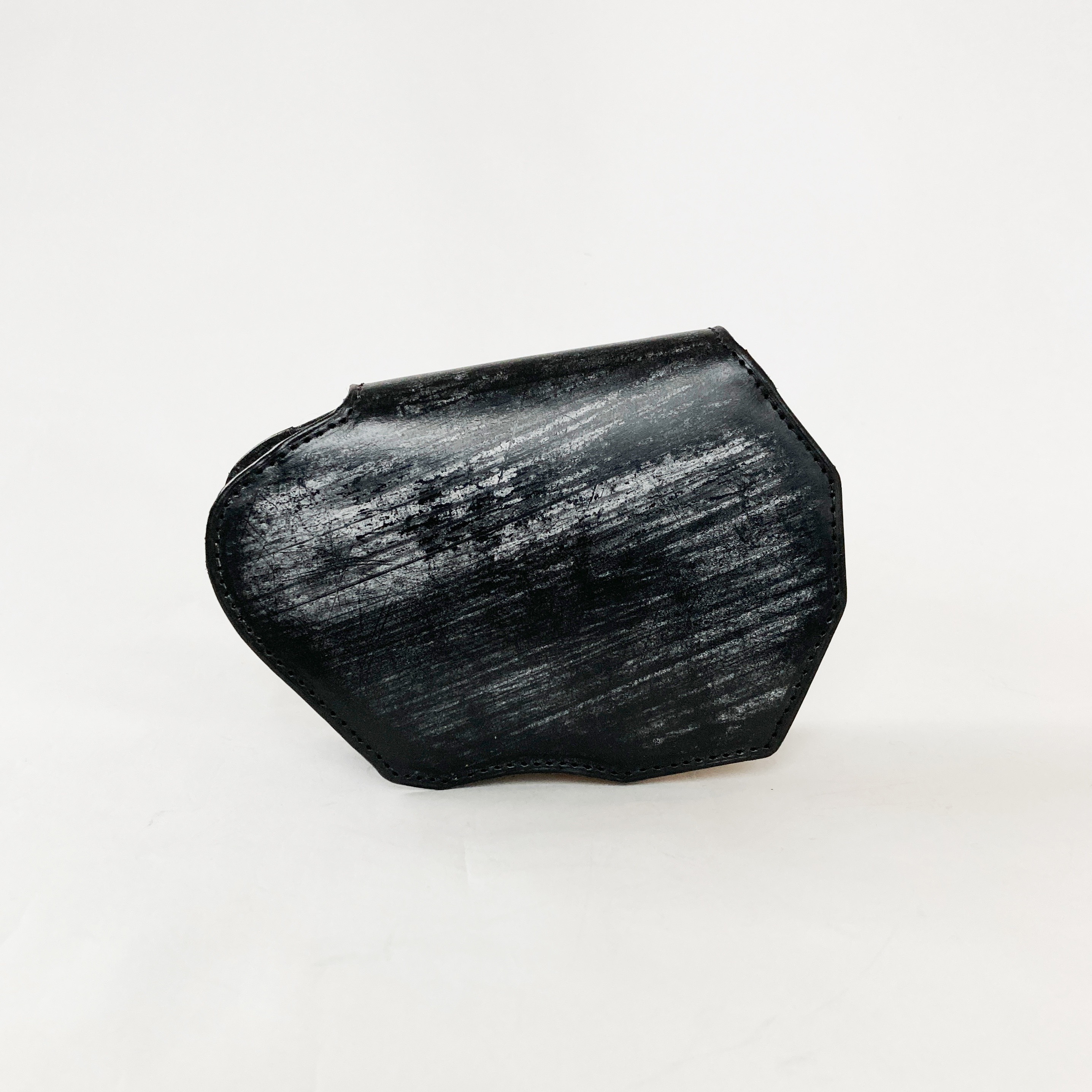 "Classic"ストーンウォレット 英国産ブライドルレザー×国内産仔牛革<BLACK>