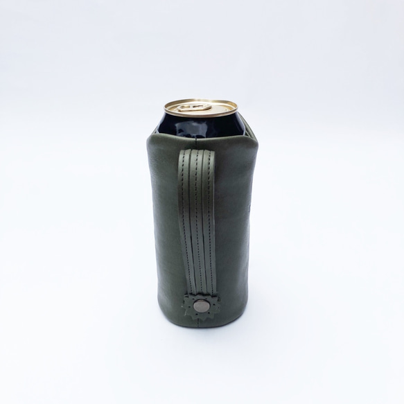 "500ml&350ml両方対応" ビールキーパー＜Olive Green＞　保冷機能付き 8枚目の画像