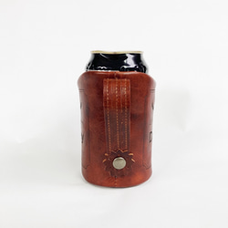 “定制您最喜歡的設計”罐頭式啤酒瓶&lt;棕色&gt;（可更換為其他顏色的皮革） 第3張的照片