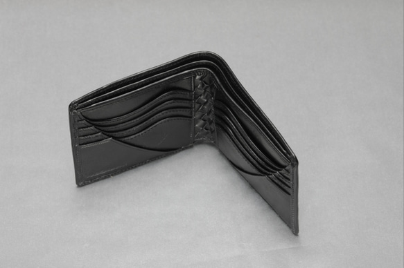 “ BASIC”藝術錢包&lt;BLACK&gt;卡片類型兩折錢包☆免費送貨和禮品包裝免費☆ 第5張的照片