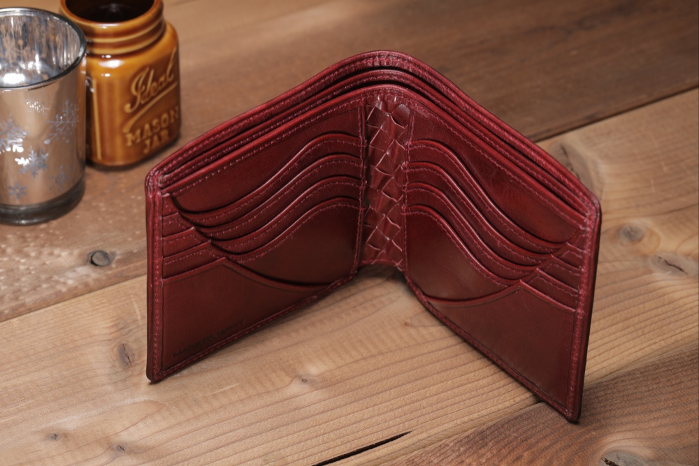 名入れ可能"BASIC"アートウォレット＜RED＞ カードタイプ ギフトラッピング無料