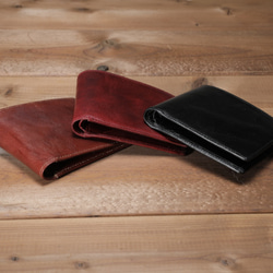 “ BASIC”藝術錢包&lt;RED&gt;卡類型折疊錢包☆免費送貨和禮品包裝免費☆ 第6張的照片