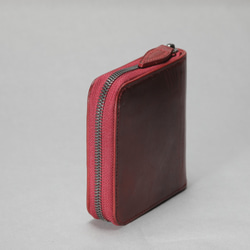 “BASIC”ラウンドファスナーミドル＜RED＞ 二つ折り財布 [送料&ラッピング無料] 3枚目の画像