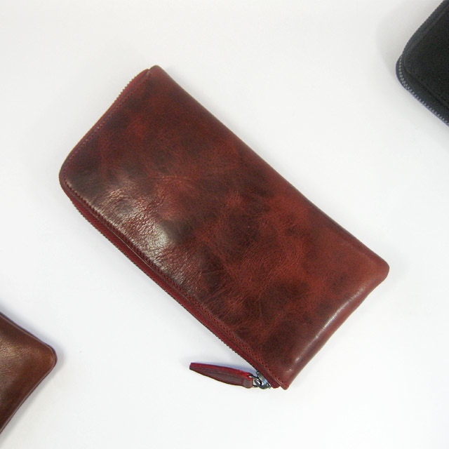 "BASIC"Lファスナーロング<BROWN>  L字ファスナー 長財布  送料&ギフトラッピング無料