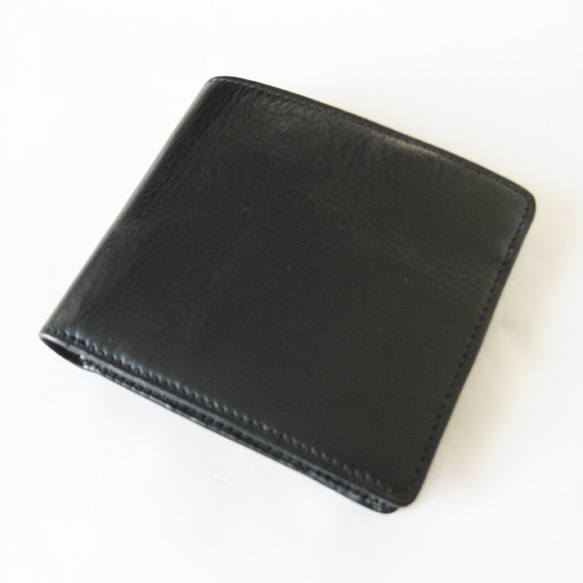 “BASIC”藝術錢包<BLACK>/免運費和包裝/ 雙折錢包 第2張的照片