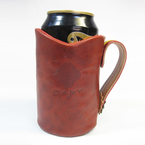 Beer Keeper &lt;Red x Multi&gt; 真皮罐裝啤酒蓋，附冷藏功能 ☆ 免費禮品包裝 ☆ 第2張的照片