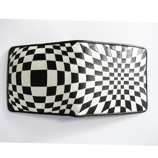 イントレミドルウォレット　＜黒×白＞ 二つ折り財布 送料&ギフトラッピング無料　名入れ可