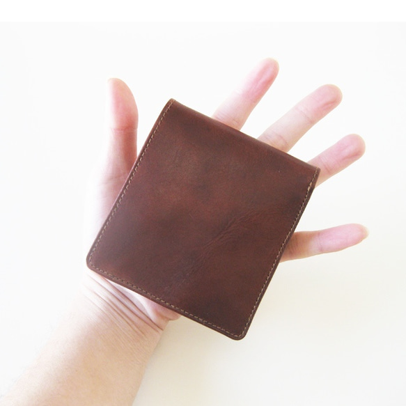 “Thin Bifold Wallet”緊身錢包 &lt;棕色&gt; ☆免運費 &amp; 免費禮品包裝☆ 第2張的照片