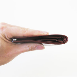 “薄型雙折錢包”緊身錢包 &lt;紅色&gt; ☆免運費和免費禮品包裝☆ 第1張的照片