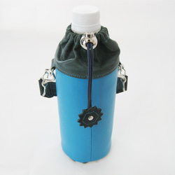PET瓶套&lt;SKY BLUE&gt;真皮冷藏PET瓶套皮帶可拆卸 第2張的照片