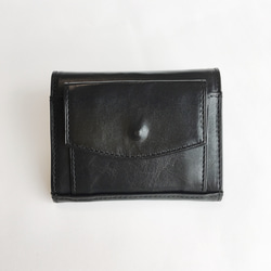 小型萬用錢包 微型錢包 &lt;黑色&gt; 免費刻名和禮品包裝 第2張的照片