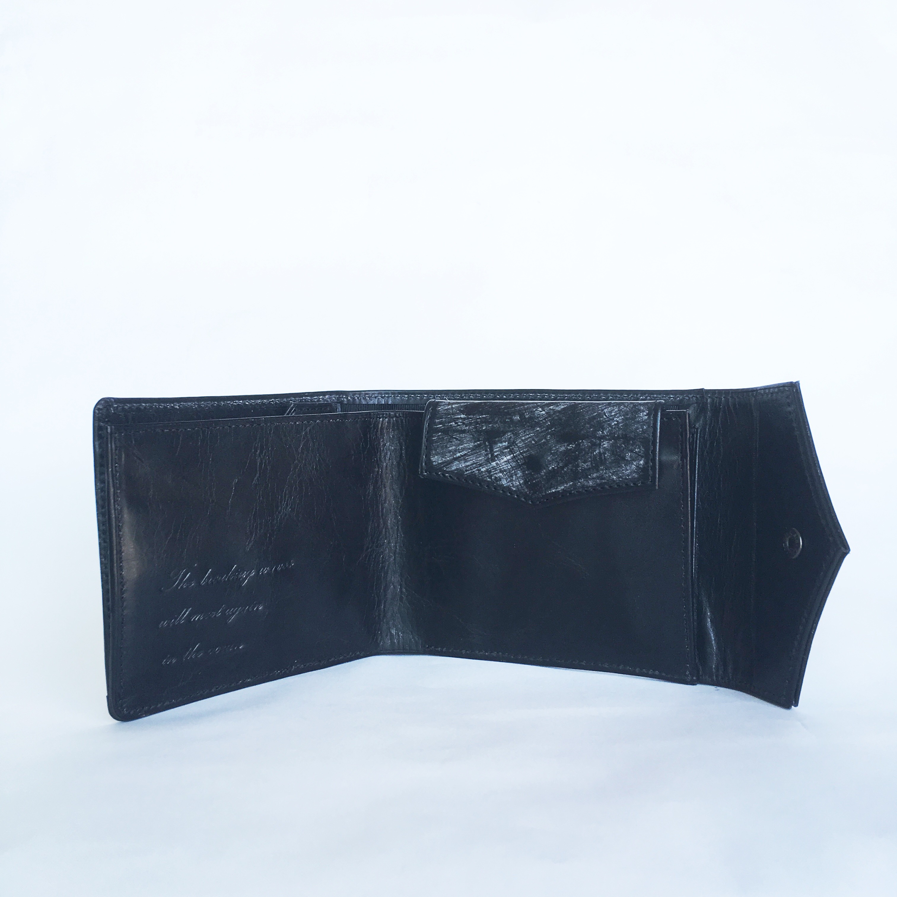 "invisible"ウォレット <英国産ブライドルレザー×国内産仔牛革> Black