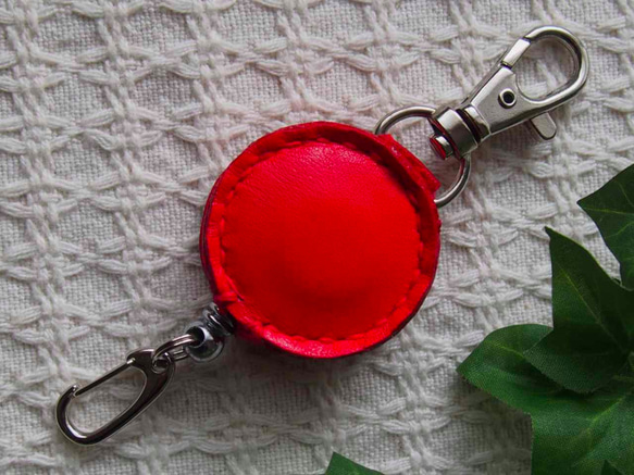 リール式キーホルダー(クリップ付き）赤(オーダー品) 1枚目の画像