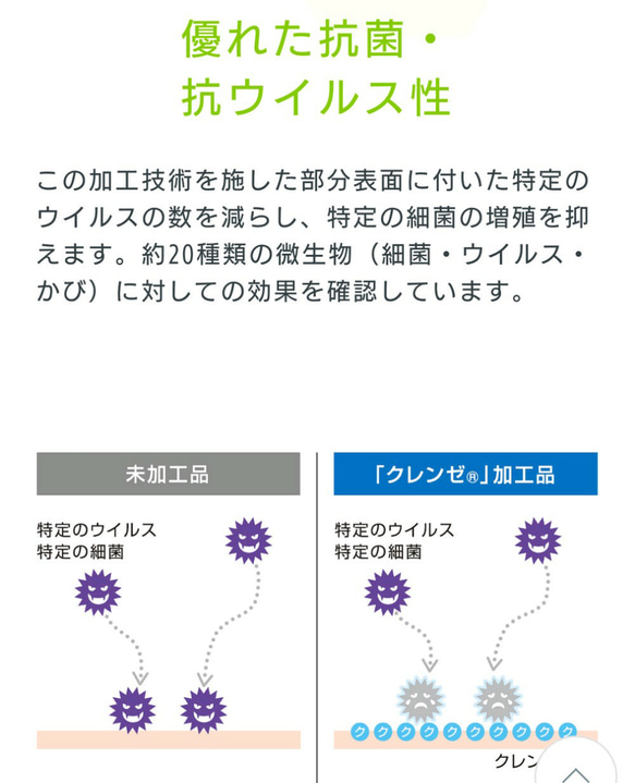 不織布マスクカバー・インナー(抗菌・抗ウイルス生地クレンゼ使用！)《送料無料》 7枚目の画像