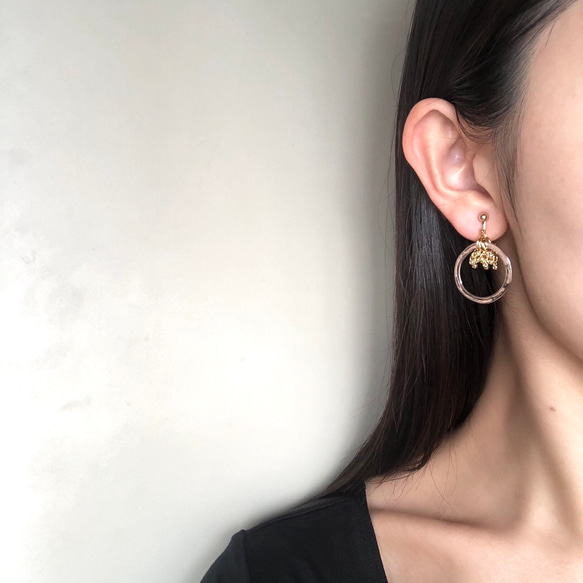tsubutsubunowa earring [ピアス]///ゴールド×シルバー 4枚目の画像