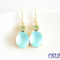 Rock Candy Earrings /Blue&Clear Green 1枚目の画像