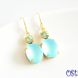 Rock Candy Earrings /Blue&Clear Green 2枚目の画像