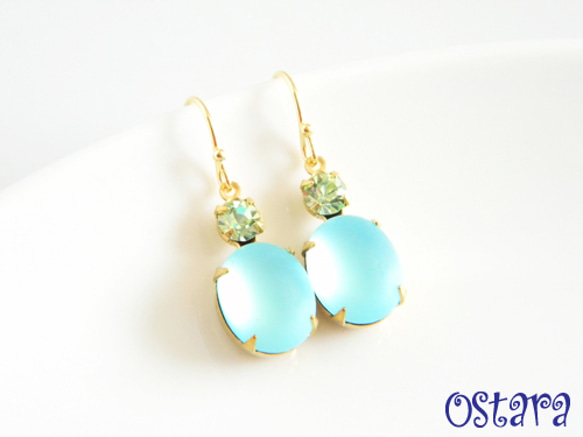 Rock Candy Earrings /Blue&Clear Green 2枚目の画像