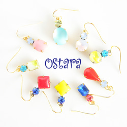 Rock Candy Earrings /Blue&Clear Green 3枚目の画像