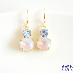 Rock Candy Earrings /White Opal&Clear Blue 1枚目の画像