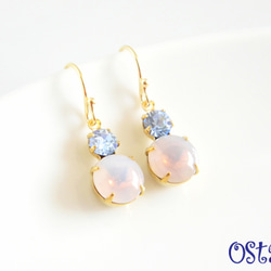 Rock Candy Earrings /White Opal&Clear Blue 2枚目の画像