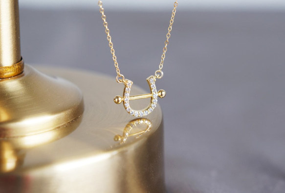 【14KGF】The Lyre CZ Necklace 2枚目の画像