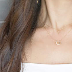 【14KGF】The Lyre CZ Necklace 6枚目の画像