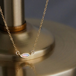 【14KGF】Tiny Oval Opal Necklace 3枚目の画像